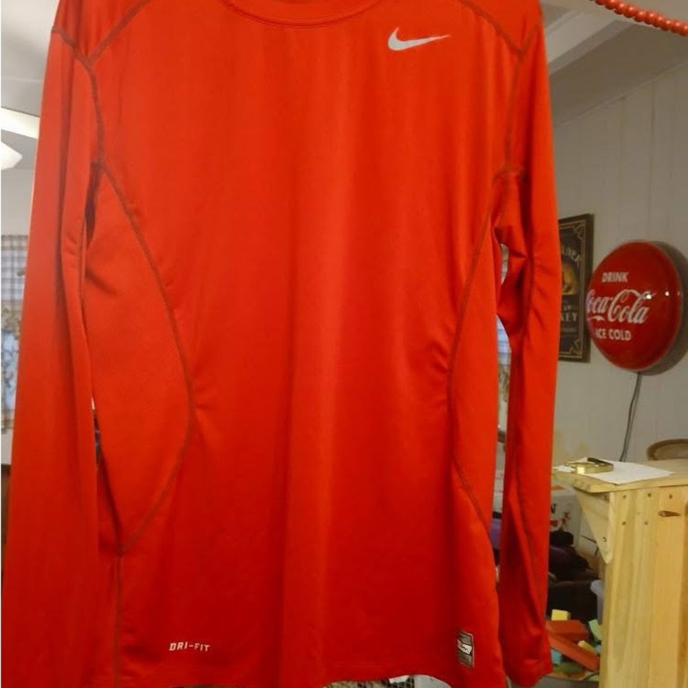 Nike Red Long Sleeve Dri-FIT Tee